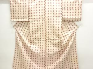 アンティーク　枡模様銘仙着物